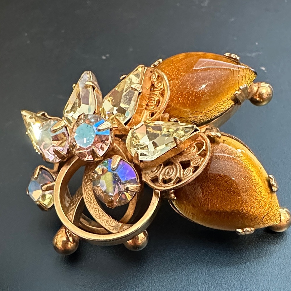 Elegant Gold and Brown Women's Earrings